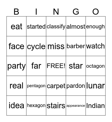 3RD GRADE Bingo Card