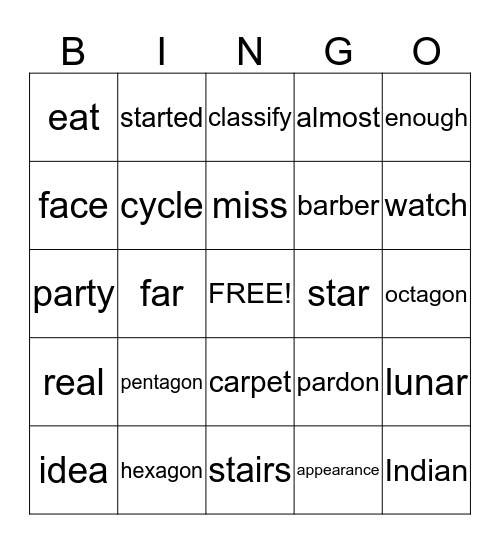 3RD GRADE Bingo Card