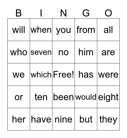 75 A & B Bingo Card