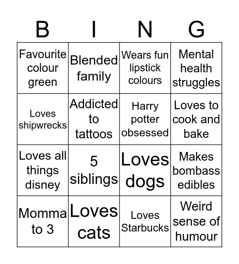 Are you like me?  Bingo Card