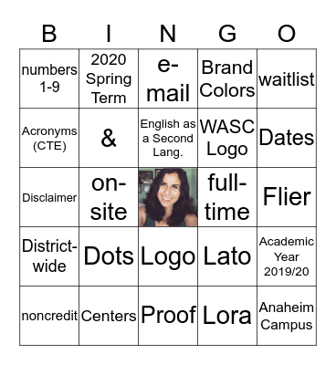 NOCE Style Guide Bingo Card