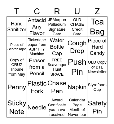 E06/ABP/OC SCAVENGER HUNT BINGO Card