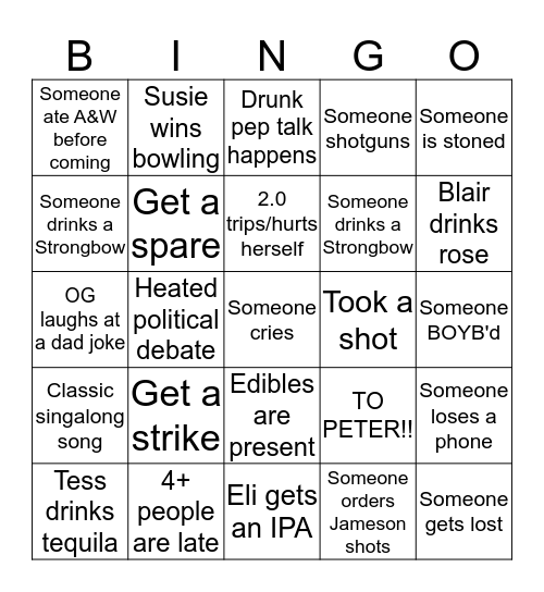 Escoba Bingo Card