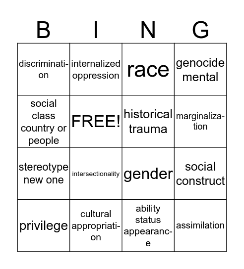 Diverse WORLD  Bingo Card