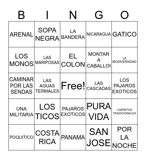 BINGO CULTURAL  Bingo Card