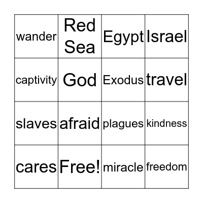 MOSES Bingo Card