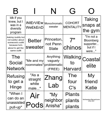 Phillip Bingo Card