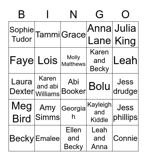 TWF BINGO Card