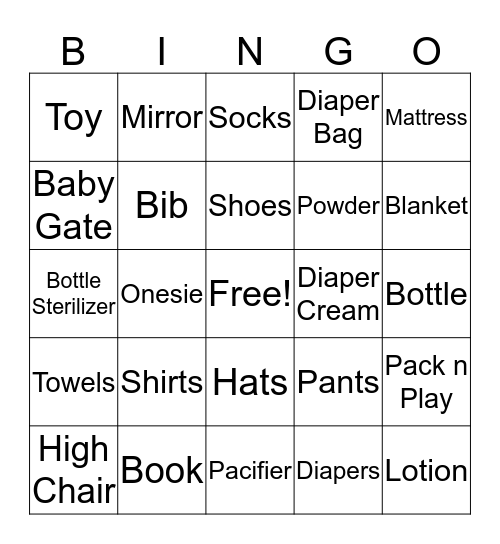 BABY BINGO Card