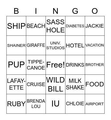 AMY BINGO Card