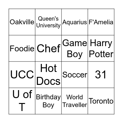 HAPPY BIRTHDAY SCOTT Bingo Card