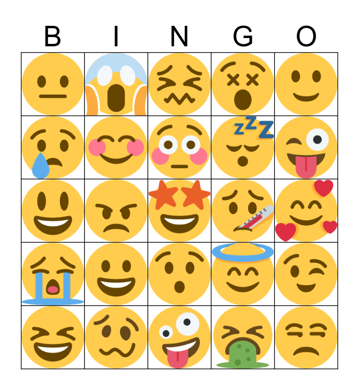 Emotingo Bingo Card