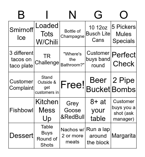 TR BINGO CHALLENGE Bingo Card