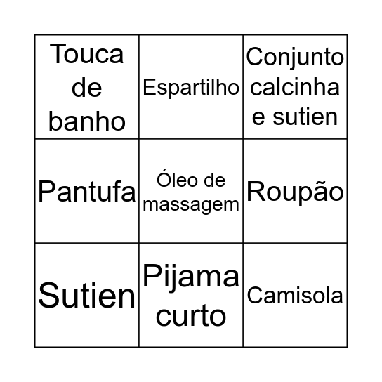 Chá da Jéssica Bingo Card