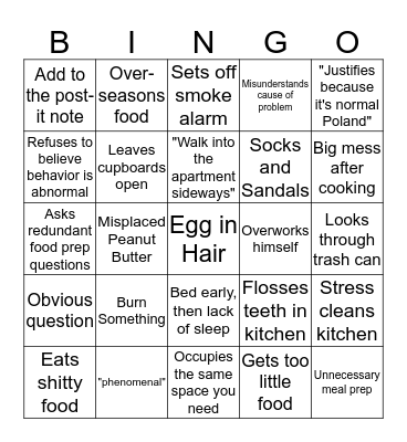 Peter Bingo Card