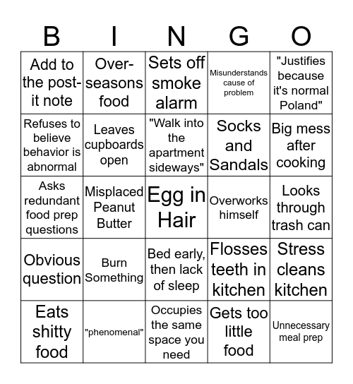 Peter Bingo Card