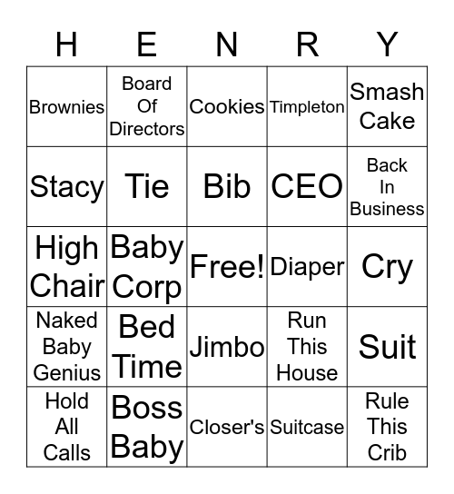 1st B-Day  Bingo Card