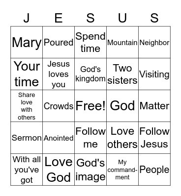 PUT LOVE IN THE MIX Bingo Card