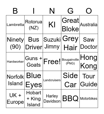 Reggie's Bingo Card