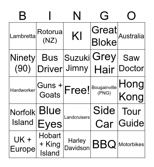 Reggie's Bingo Card