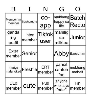 UP POLSCi Tambay • WEEK 1 Bingo Card