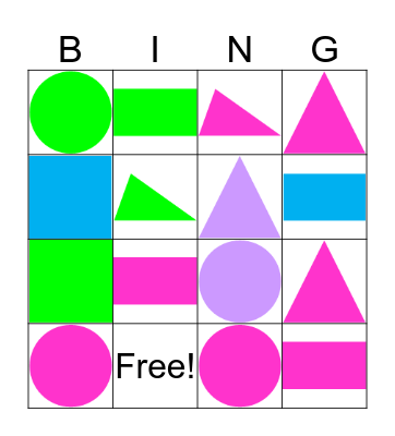 TEK K.6D: 2D Shapes & Attributes (4x4) Bingo Card