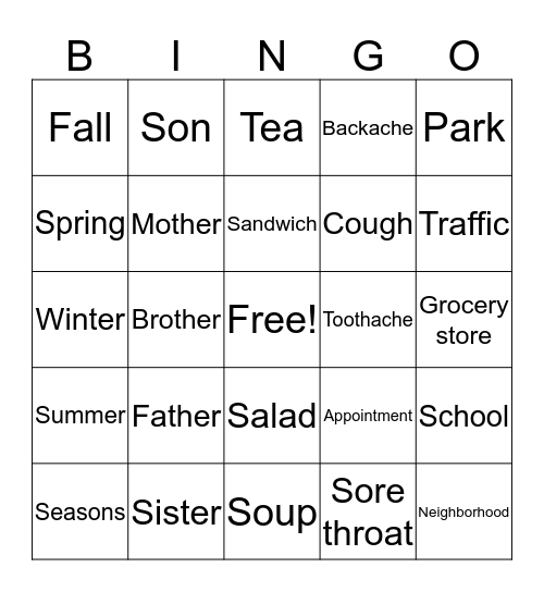 Level 1+ BINGO Card