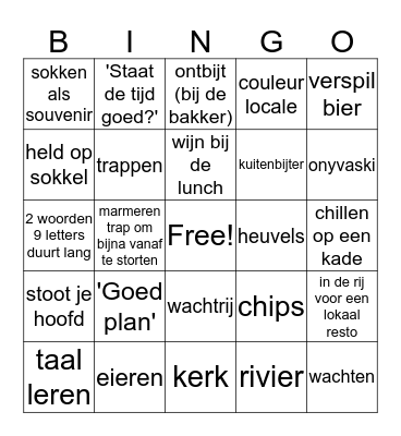 Dé J&J Bingo! Bingo Card