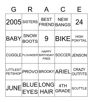 BIRTHDAY BINGO Card