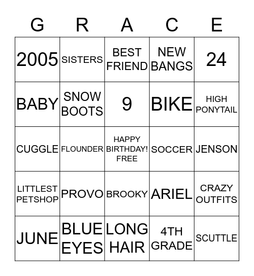 BIRTHDAY BINGO Card