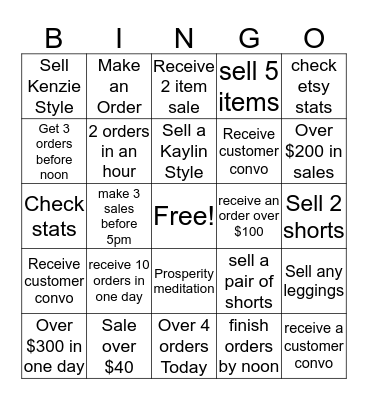4 THE WILD DAILY SALES BINGO Card