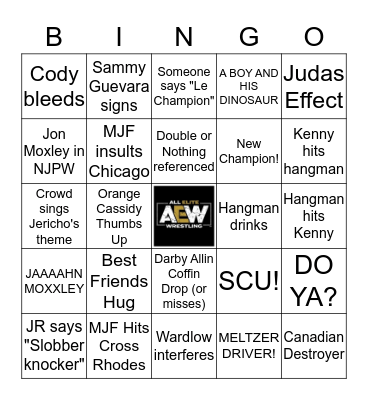 AEW REVOLUTION Bingo Card