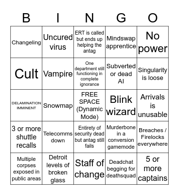 Gunk Bingo Card