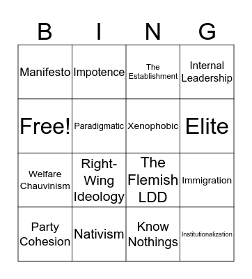 Week 7 Bingo Card