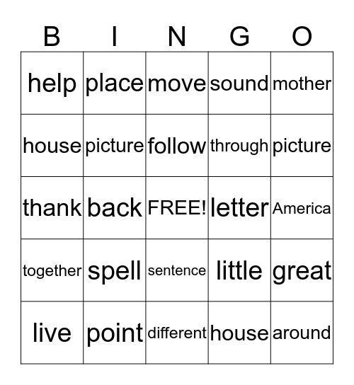 Mrs Henry's Sight Word Bingo #2  Bingo Card