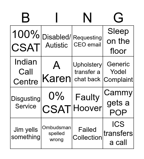 Social Media Bingo Card