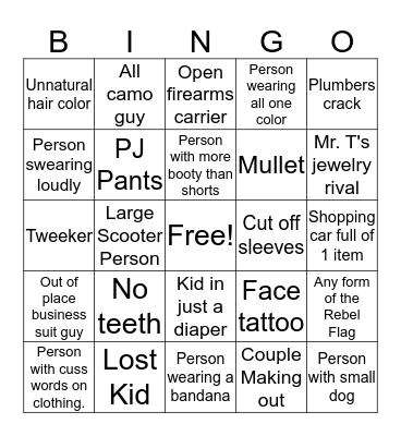 Walmart Bingo  Bingo Card