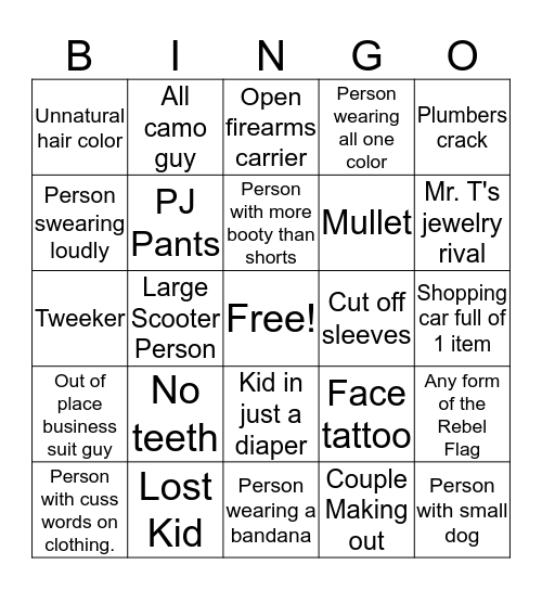 Walmart Bingo  Bingo Card