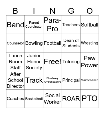 BENDLE BINGO Card