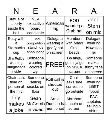 MARYLAND STATE EDUCATION ASSOCIATION Bingo Card