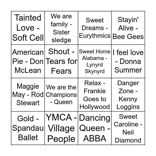 Disco Bingo - 70s/80s Round Bingo Card
