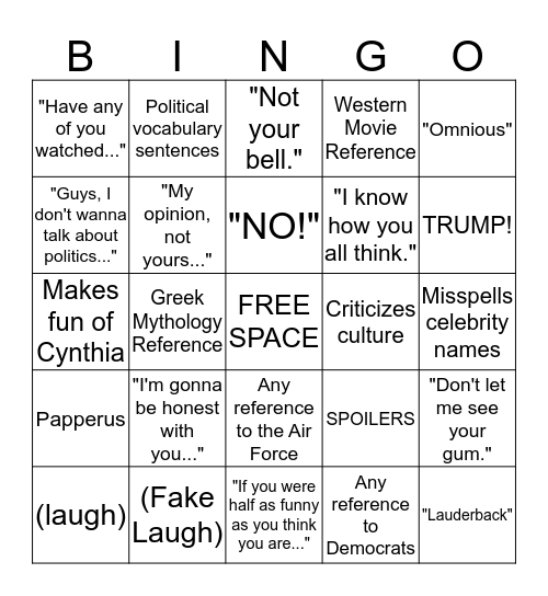 English Bingo Card Bingo Card