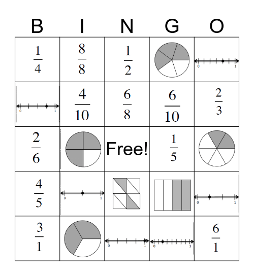 Fraction BINGO Card