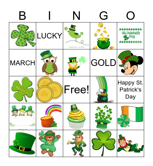 St. Patrick's Day BINGO Card