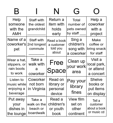 PA Summer Fun  Bingo Card