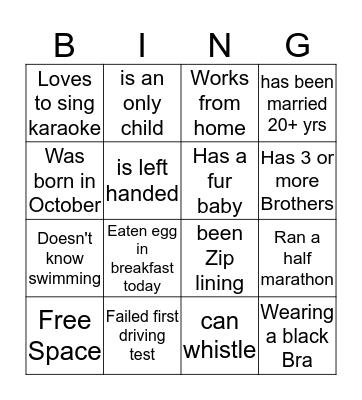 Happy Bonding Bingo Card