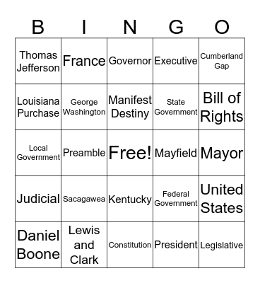 Review Bingo Card
