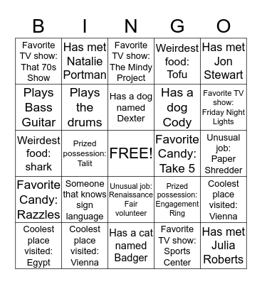 Pearl River Staff Bingo 2014 Bingo Card