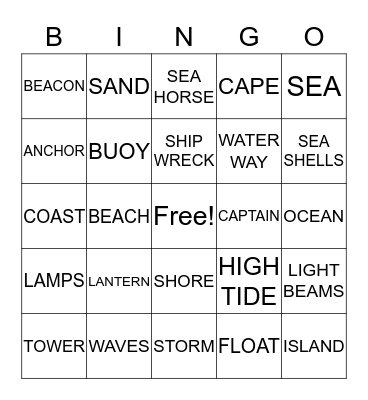 LIGHTHOUSE  BINGO Card