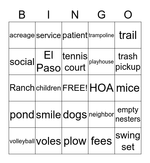 Neighborly LOVE Bingo Card